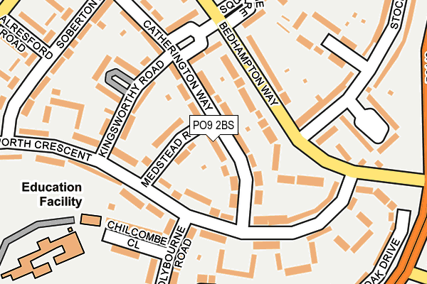 PO9 2BS map - OS OpenMap – Local (Ordnance Survey)