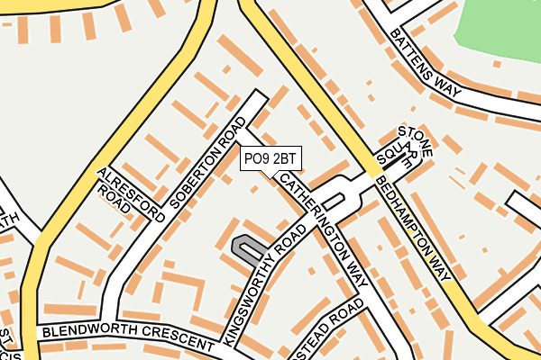 PO9 2BT map - OS OpenMap – Local (Ordnance Survey)