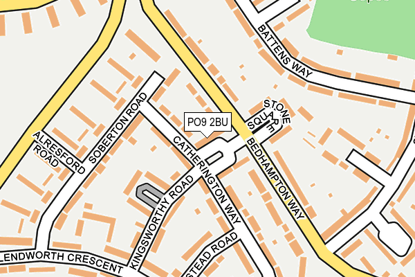 PO9 2BU map - OS OpenMap – Local (Ordnance Survey)