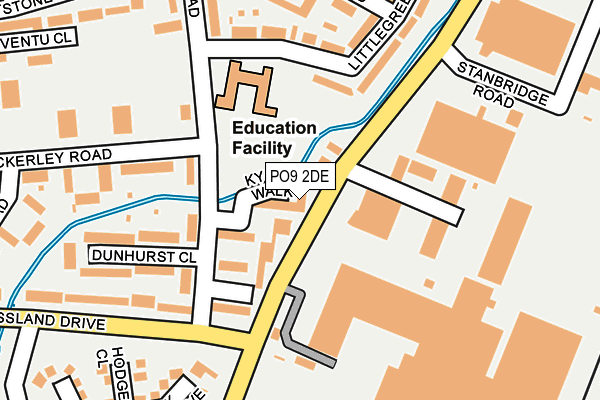 PO9 2DE map - OS OpenMap – Local (Ordnance Survey)