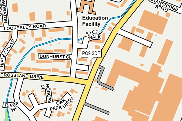 PO9 2DF map - OS OpenMap – Local (Ordnance Survey)