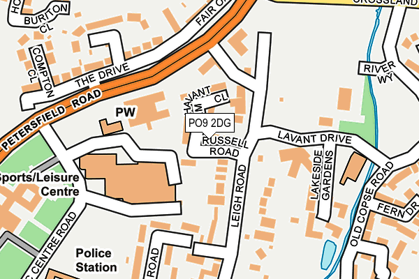 PO9 2DG map - OS OpenMap – Local (Ordnance Survey)