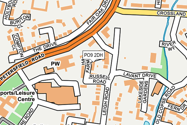 PO9 2DH map - OS OpenMap – Local (Ordnance Survey)