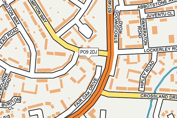 PO9 2DJ map - OS OpenMap – Local (Ordnance Survey)