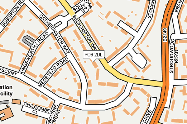 PO9 2DL map - OS OpenMap – Local (Ordnance Survey)