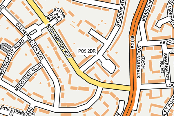 PO9 2DR map - OS OpenMap – Local (Ordnance Survey)