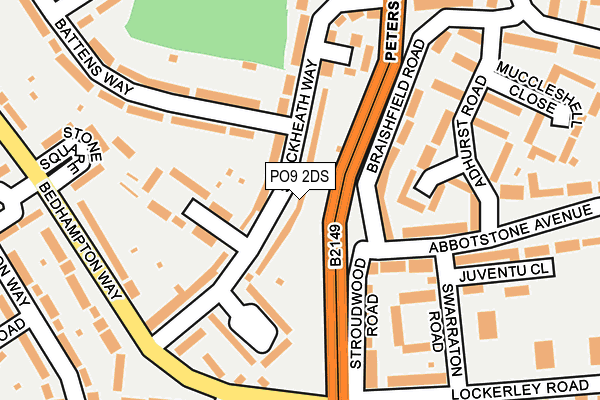 PO9 2DS map - OS OpenMap – Local (Ordnance Survey)