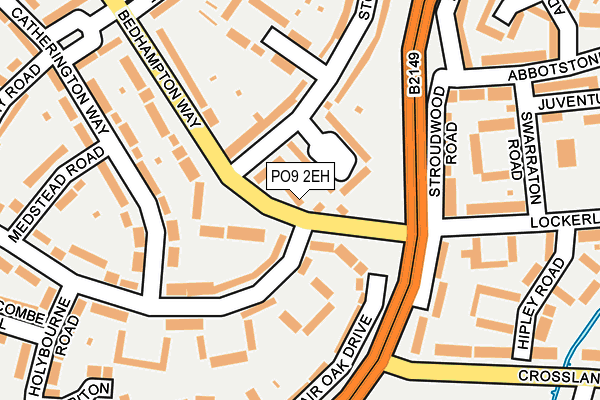 PO9 2EH map - OS OpenMap – Local (Ordnance Survey)