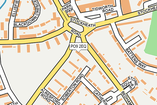 PO9 2EQ map - OS OpenMap – Local (Ordnance Survey)