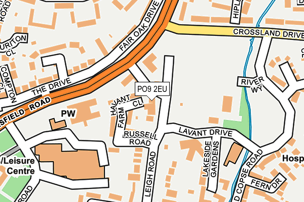 PO9 2EU map - OS OpenMap – Local (Ordnance Survey)