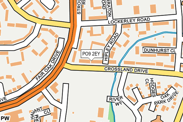 PO9 2EY map - OS OpenMap – Local (Ordnance Survey)