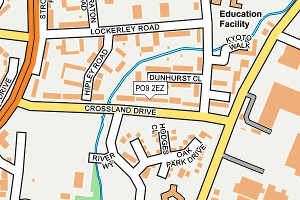 PO9 2EZ map - OS OpenMap – Local (Ordnance Survey)