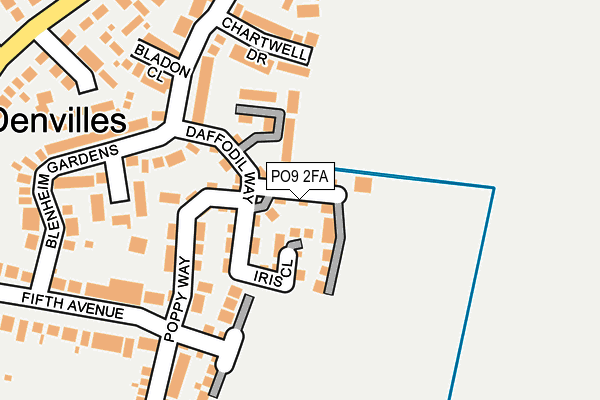 PO9 2FA map - OS OpenMap – Local (Ordnance Survey)