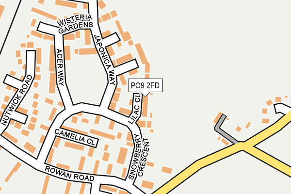 PO9 2FD map - OS OpenMap – Local (Ordnance Survey)