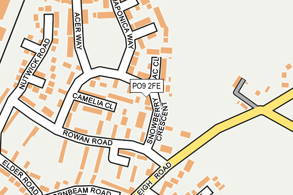 PO9 2FE map - OS OpenMap – Local (Ordnance Survey)