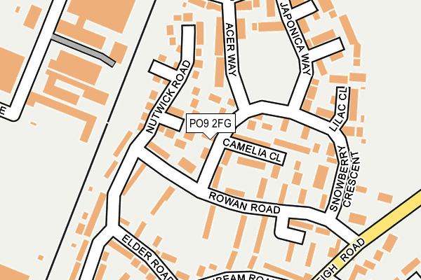 PO9 2FG map - OS OpenMap – Local (Ordnance Survey)