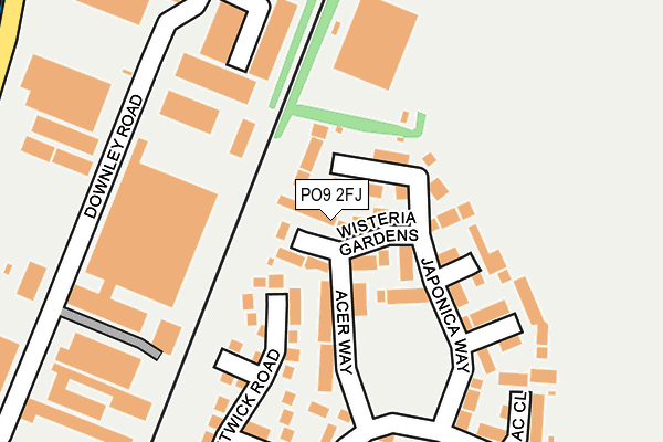PO9 2FJ map - OS OpenMap – Local (Ordnance Survey)
