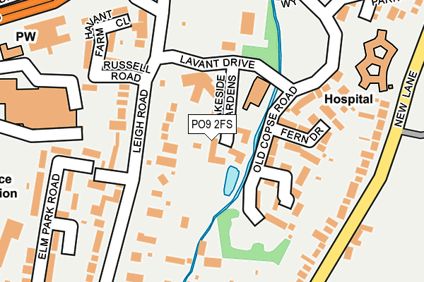 PO9 2FS map - OS OpenMap – Local (Ordnance Survey)
