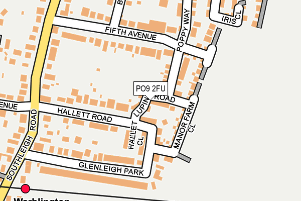 PO9 2FU map - OS OpenMap – Local (Ordnance Survey)