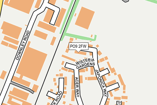PO9 2FW map - OS OpenMap – Local (Ordnance Survey)