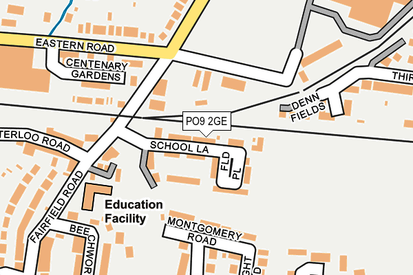 PO9 2GE map - OS OpenMap – Local (Ordnance Survey)