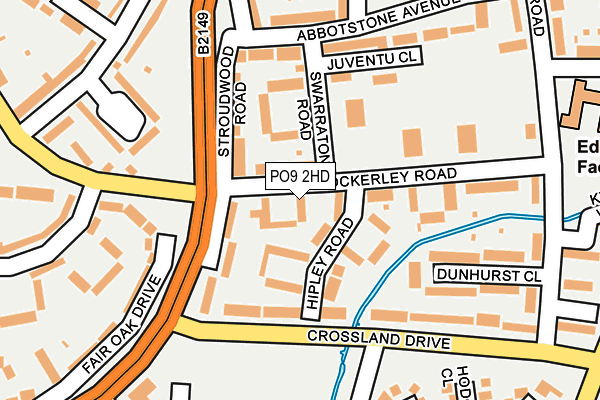 PO9 2HD map - OS OpenMap – Local (Ordnance Survey)