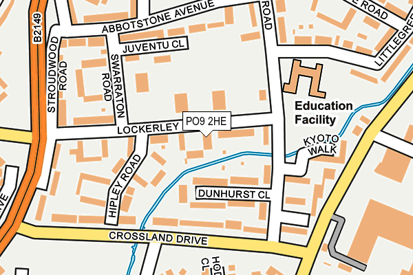PO9 2HE map - OS OpenMap – Local (Ordnance Survey)