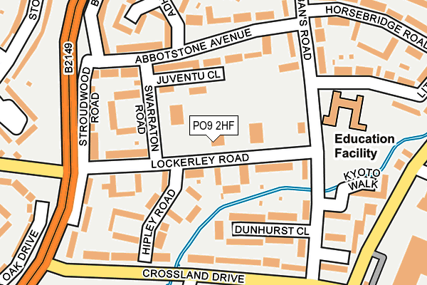 PO9 2HF map - OS OpenMap – Local (Ordnance Survey)