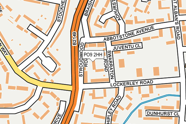 PO9 2HH map - OS OpenMap – Local (Ordnance Survey)