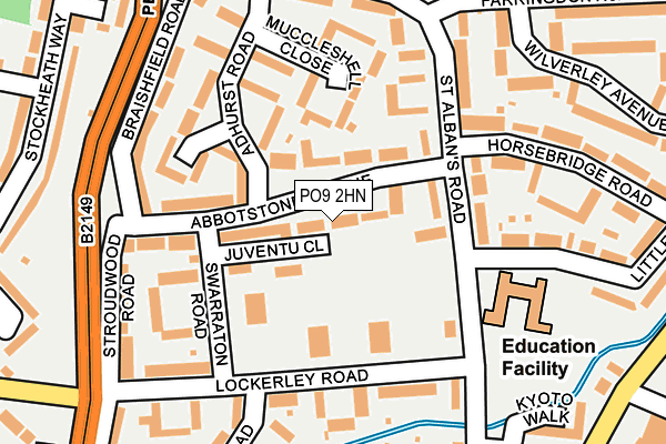 PO9 2HN map - OS OpenMap – Local (Ordnance Survey)
