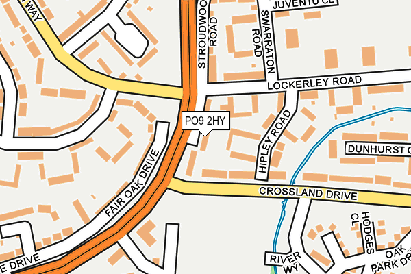 PO9 2HY map - OS OpenMap – Local (Ordnance Survey)