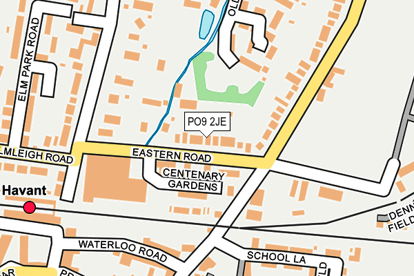 PO9 2JE map - OS OpenMap – Local (Ordnance Survey)
