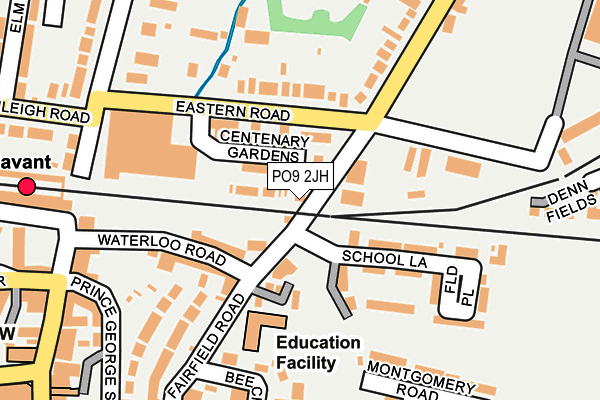 PO9 2JH map - OS OpenMap – Local (Ordnance Survey)