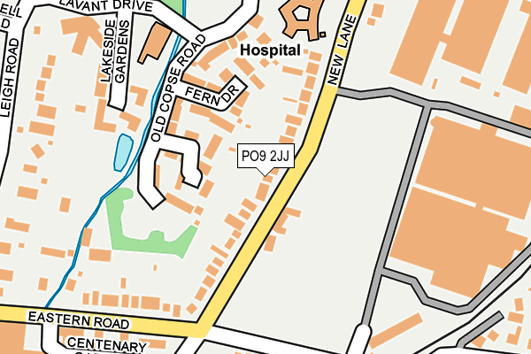PO9 2JJ map - OS OpenMap – Local (Ordnance Survey)