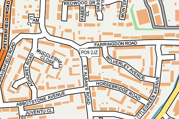 PO9 2JZ map - OS OpenMap – Local (Ordnance Survey)