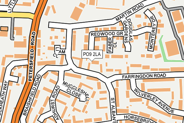 PO9 2LA map - OS OpenMap – Local (Ordnance Survey)
