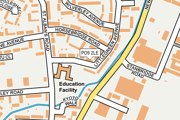 PO9 2LE map - OS OpenMap – Local (Ordnance Survey)