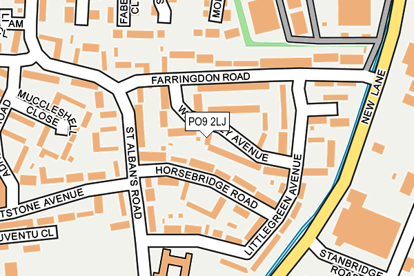 PO9 2LJ map - OS OpenMap – Local (Ordnance Survey)