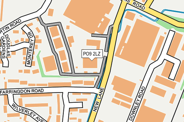 PO9 2LZ map - OS OpenMap – Local (Ordnance Survey)