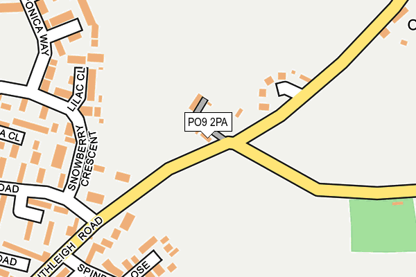 PO9 2PA map - OS OpenMap – Local (Ordnance Survey)