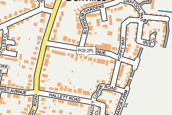 PO9 2PL map - OS OpenMap – Local (Ordnance Survey)