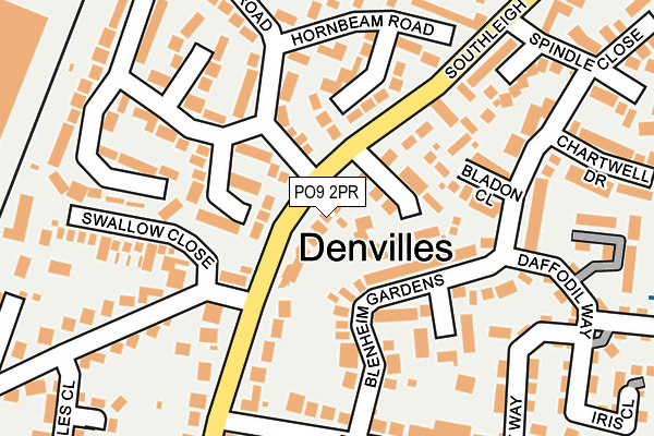 PO9 2PR map - OS OpenMap – Local (Ordnance Survey)