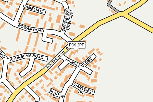 PO9 2PT map - OS OpenMap – Local (Ordnance Survey)