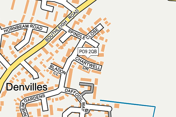 PO9 2QB map - OS OpenMap – Local (Ordnance Survey)