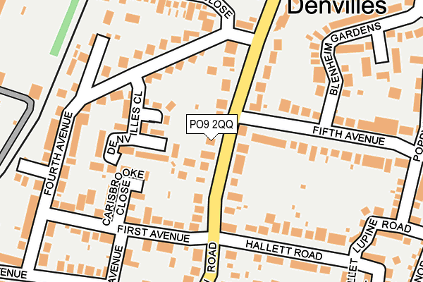 PO9 2QQ map - OS OpenMap – Local (Ordnance Survey)