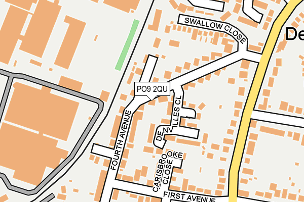 PO9 2QU map - OS OpenMap – Local (Ordnance Survey)