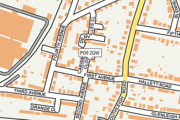 PO9 2QW map - OS OpenMap – Local (Ordnance Survey)