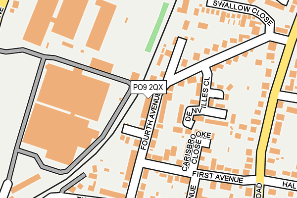 PO9 2QX map - OS OpenMap – Local (Ordnance Survey)