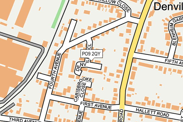 PO9 2QY map - OS OpenMap – Local (Ordnance Survey)