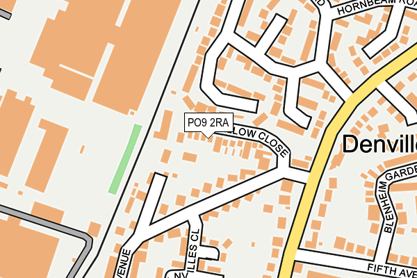 PO9 2RA map - OS OpenMap – Local (Ordnance Survey)